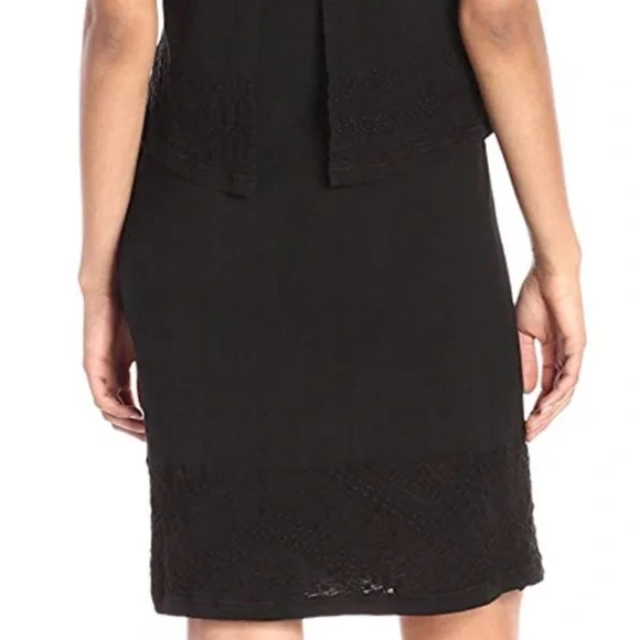 Chic Split Back Embroidered Overlay Sleeveless Midi Dress - Picture 2 of 6